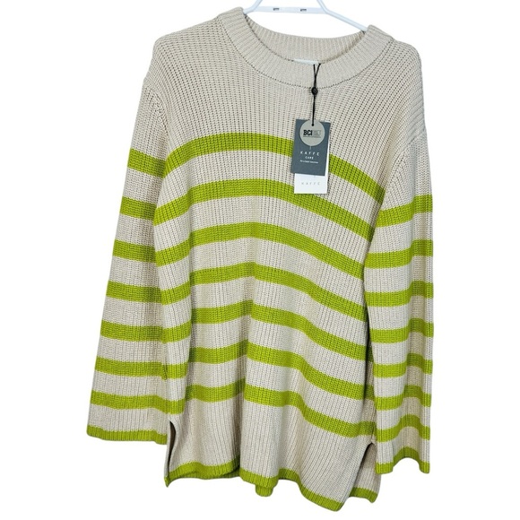 Kaffe KACILLA - Jumper - Cable Knot Oversized sand dollar green stripe/sand xl - Picture 3 of 14